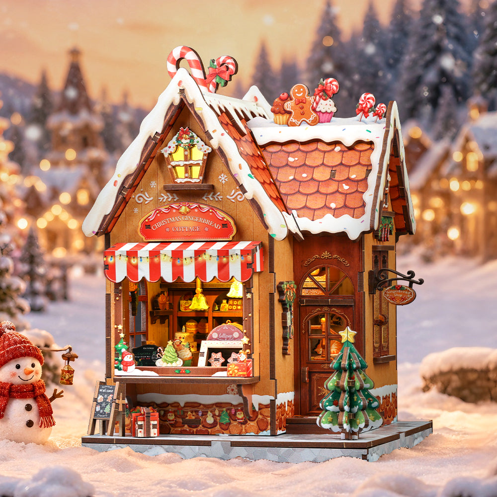 Christmas Gingerbread Cottage DIY Miniature House
