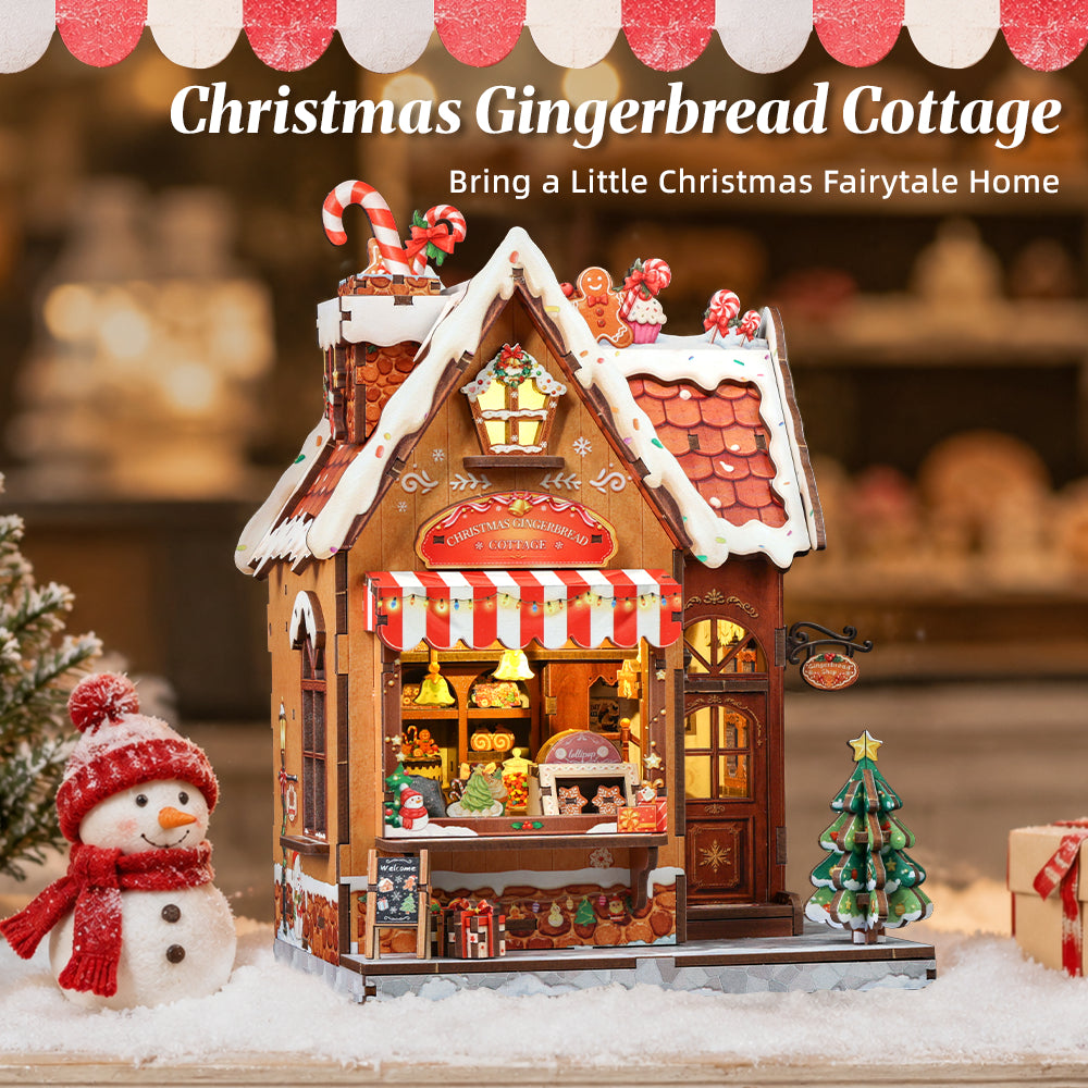 Christmas Gingerbread Cottage DIY Miniature House