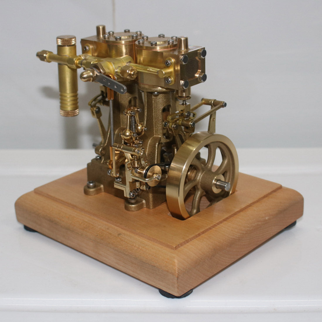 3.7CC Mini Retro Vertical Double-cylinder Reciprocating Double-acting Engine Model