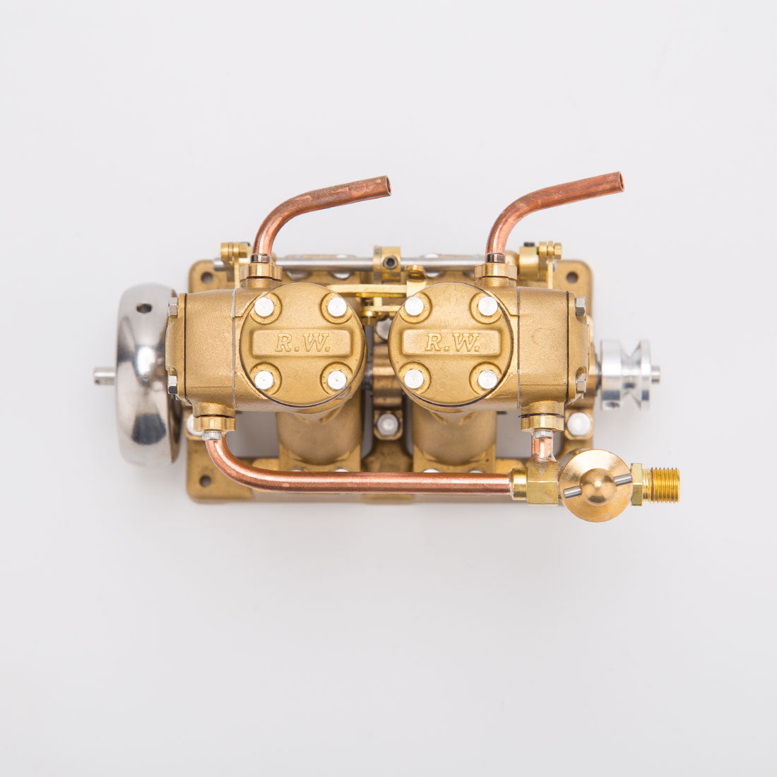 RW-L2 Retro Mini Inline 2 Cylinder Steam Engine Model for 70-130cm Steamship