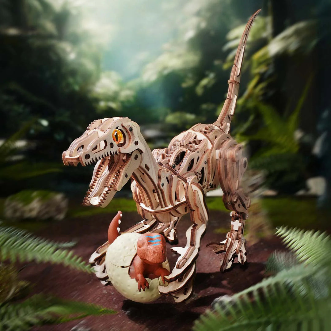 Velociraptor Mechanical 3D Wooden Puzzle