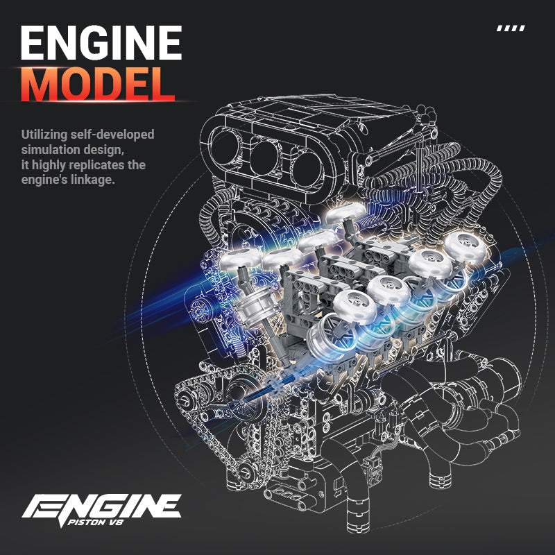 V8 Engine 3D Plastic Model