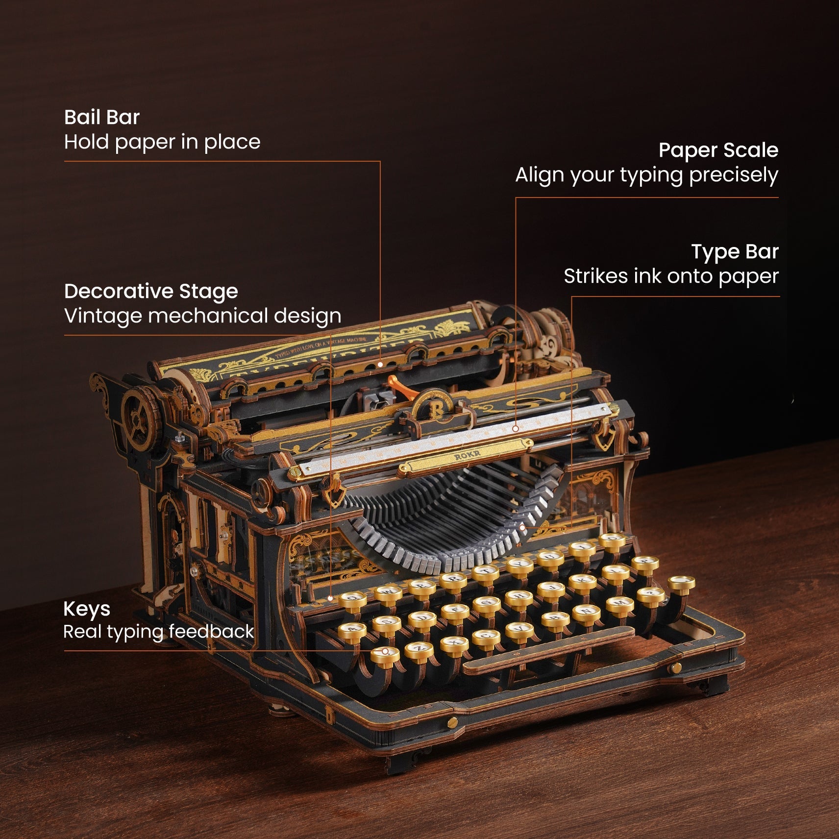 Fairy Tale Typewriter 3D Wooden Puzzle