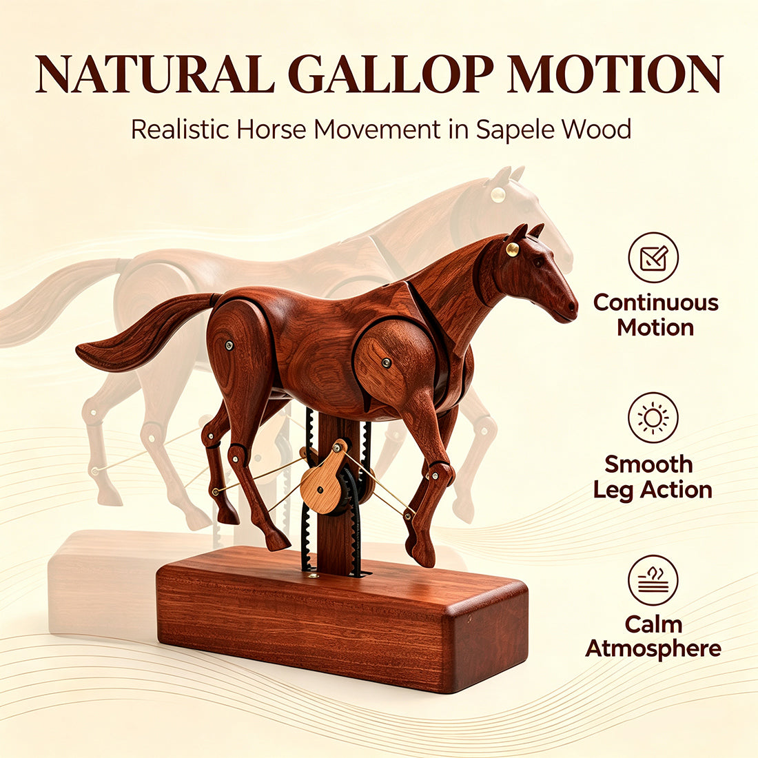 Mechanical Automaton Handcrafted Dynamic Horse Model