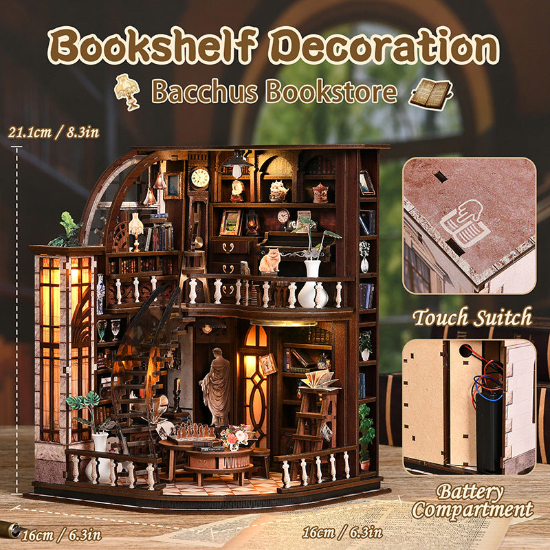 Bacchus Bookstore DIY Miniature House