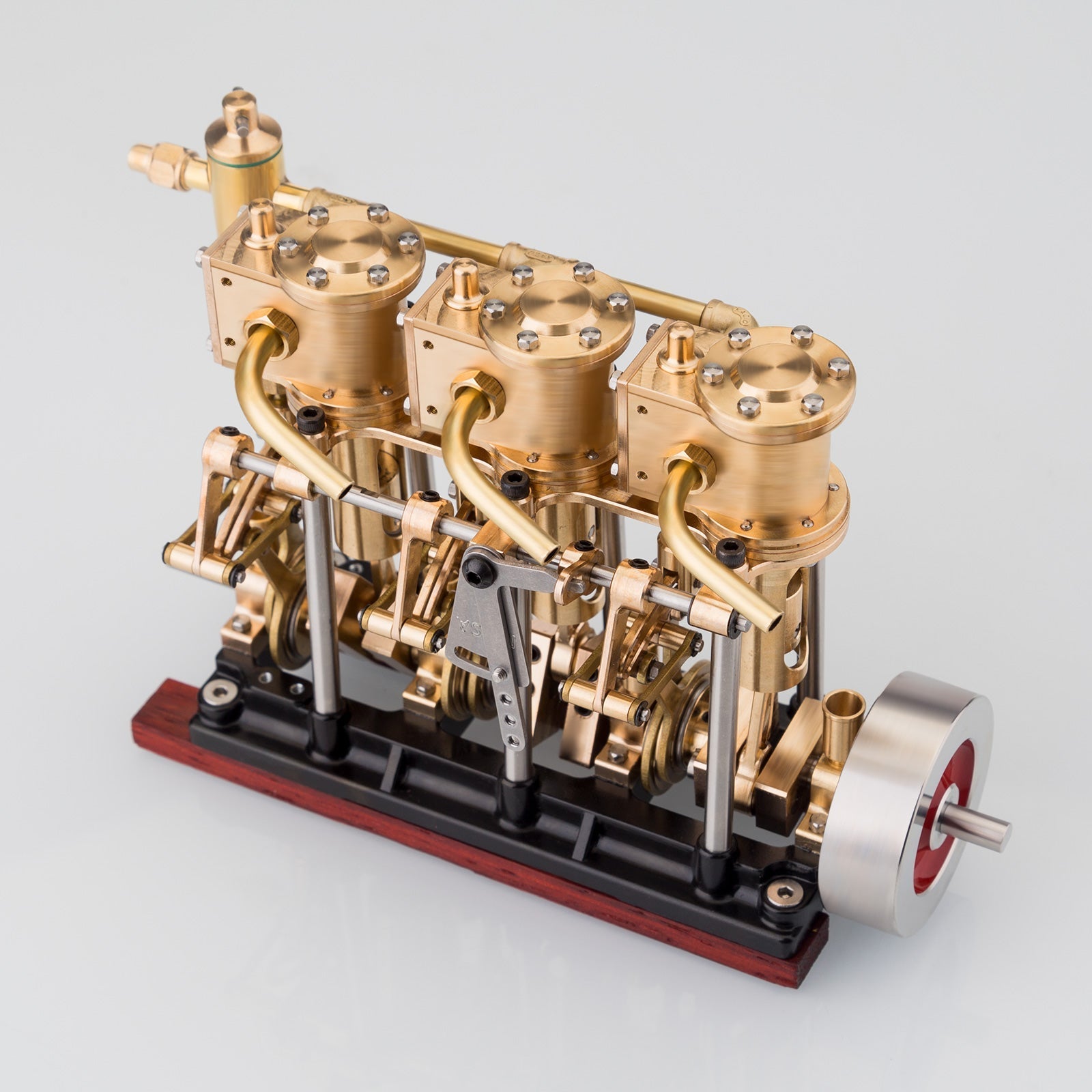 LS3-13S Steam Engine 3-cylinder Reciprocating Engine with Oil Cup Reverse Rotation
