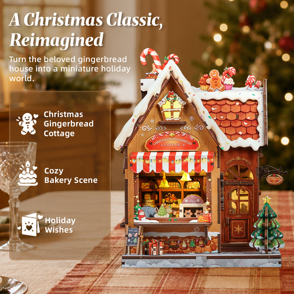 Christmas Gingerbread Cottage DIY Miniature House