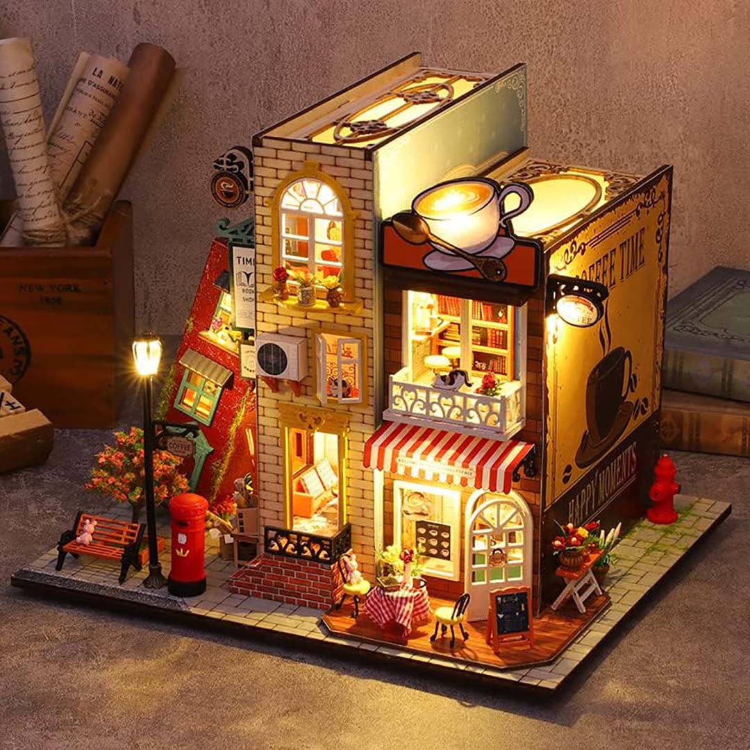Coffee Book Street DIY Miniature Dollhouse