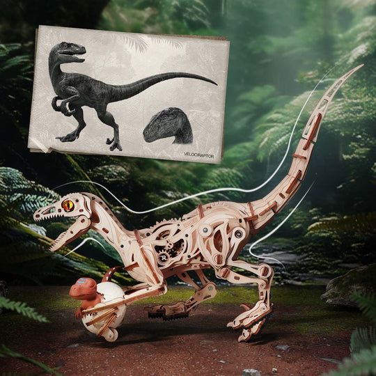 Velociraptor Mechanical 3D Wooden Puzzle
