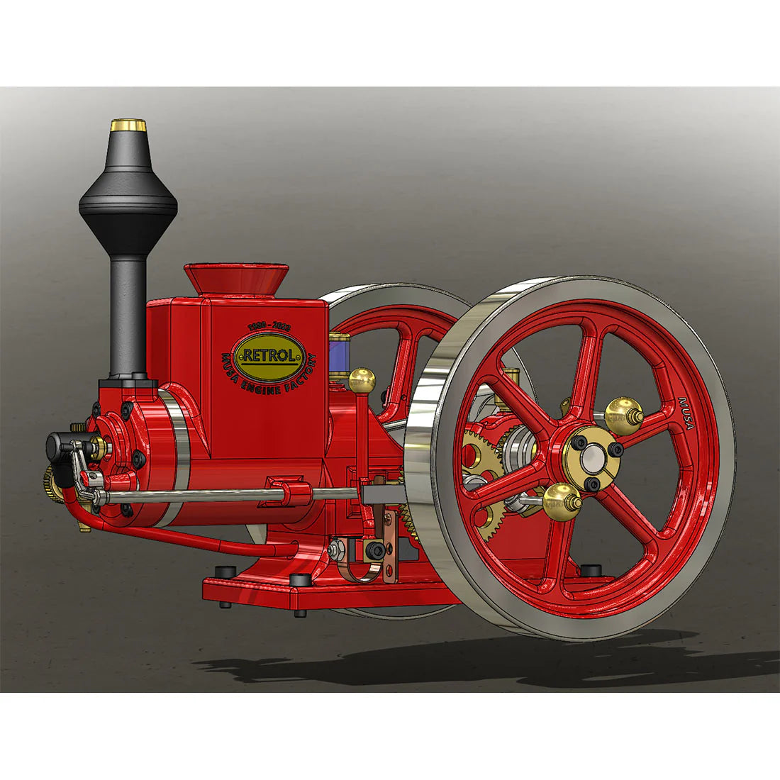 HM-01 7cc Antique Hit and Miss Engine 4-stroke Stationary Engine Horizontal IC Engine Model That Works