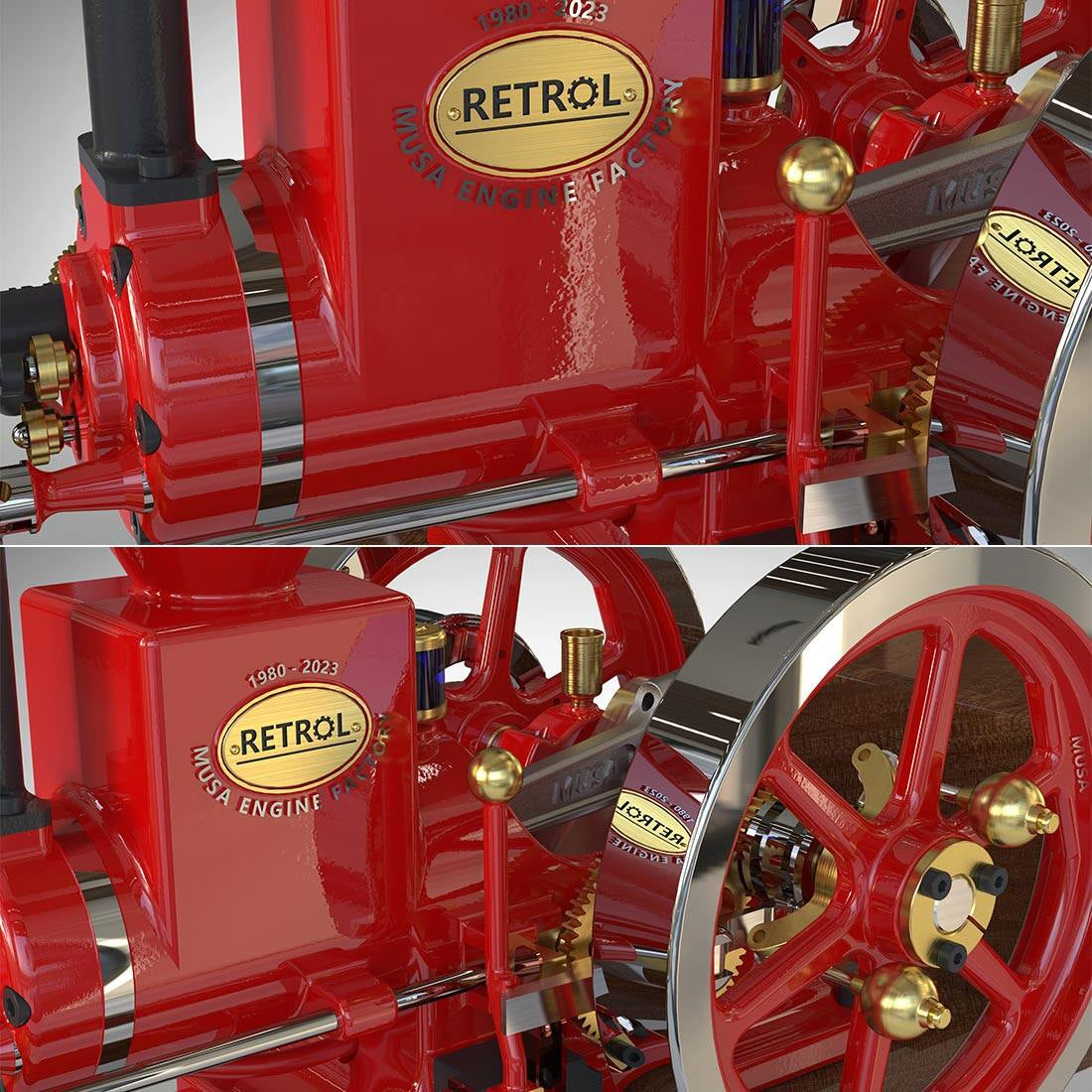 HM-01 7cc Antique Hit and Miss Engine 4-stroke Stationary Engine Horizontal IC Engine Model That Works
