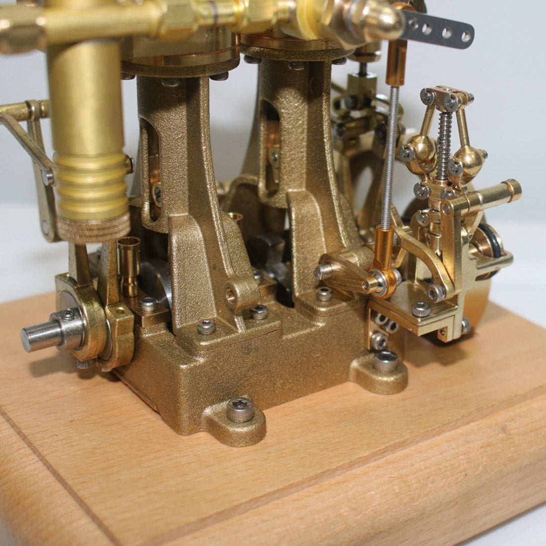 3.7CC Mini Retro Vertical Double-cylinder Reciprocating Double-acting Engine Model