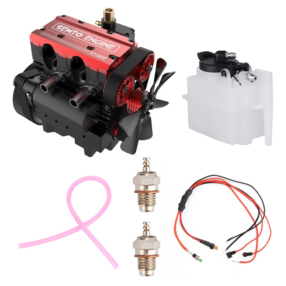 SEMTO ENGINE ST-NF2 7cc SOHC Nitro 4 Stroke 2 Cylinder Nitro Engine Model Kit