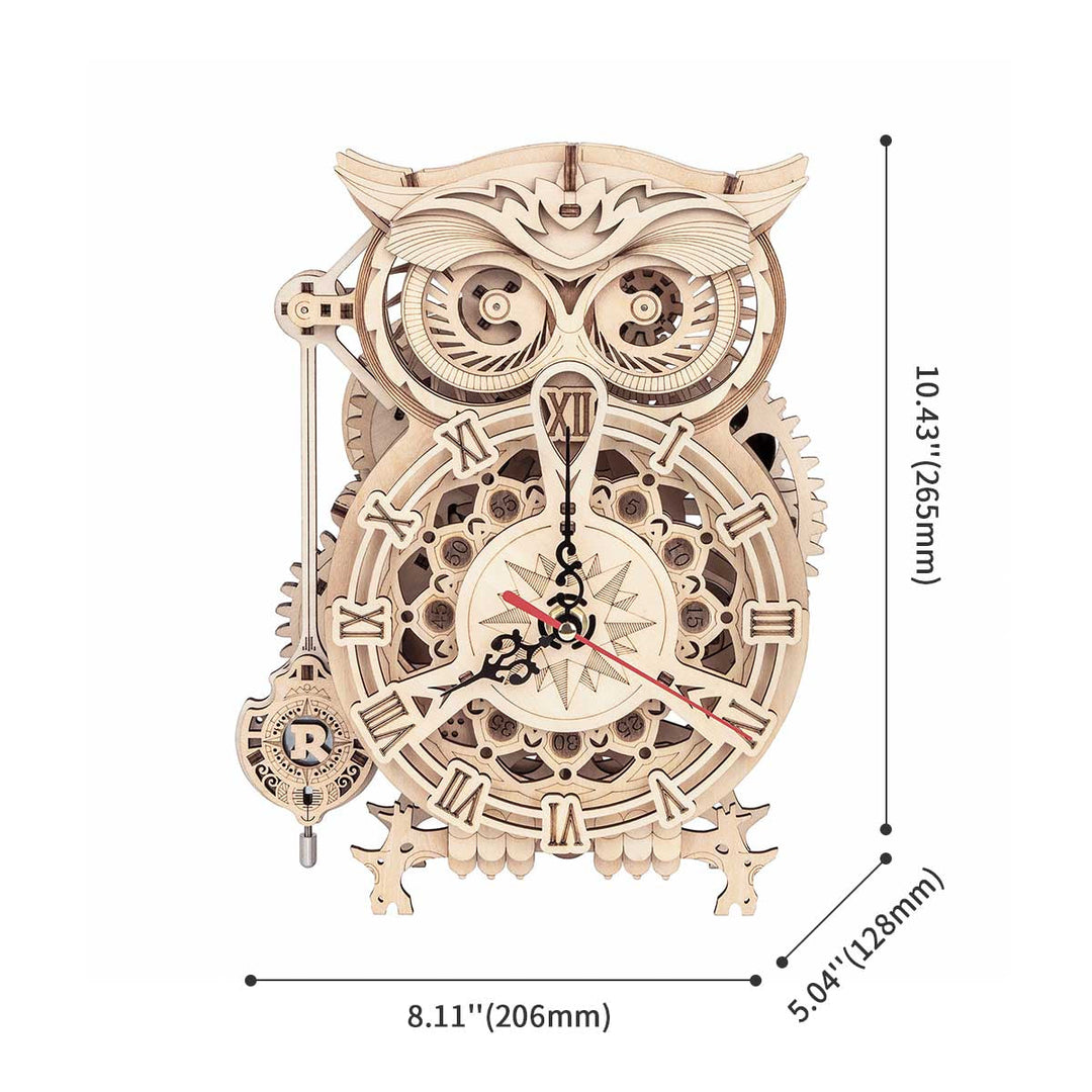 Owl Clock Gears 3D Wooden Puzzle