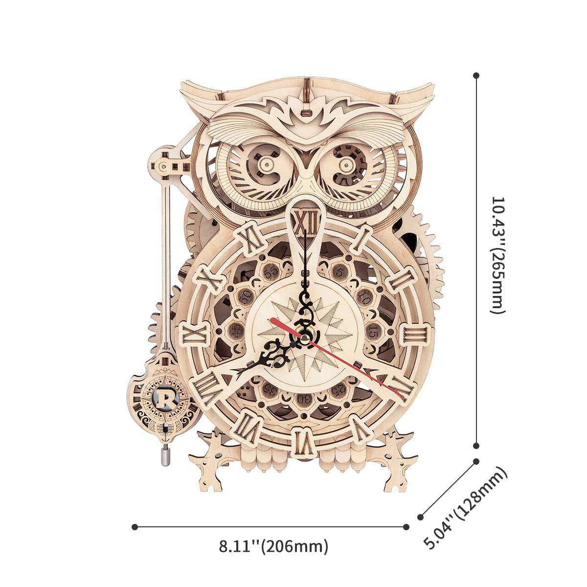 Owl Clock Gears 3D Wooden Puzzle
