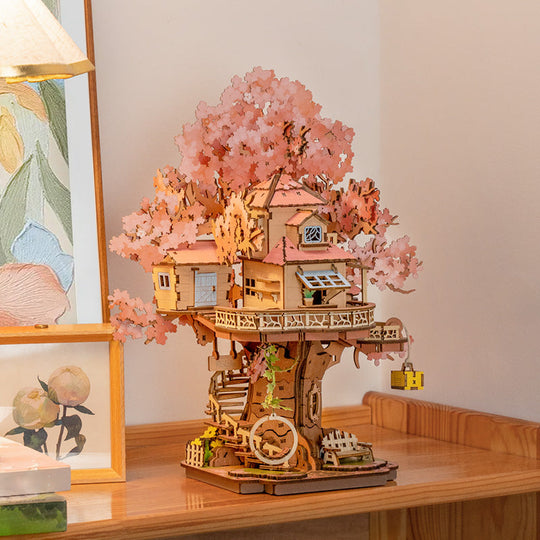 Sakura Tree House DIY Wooden 3D Puzzle
