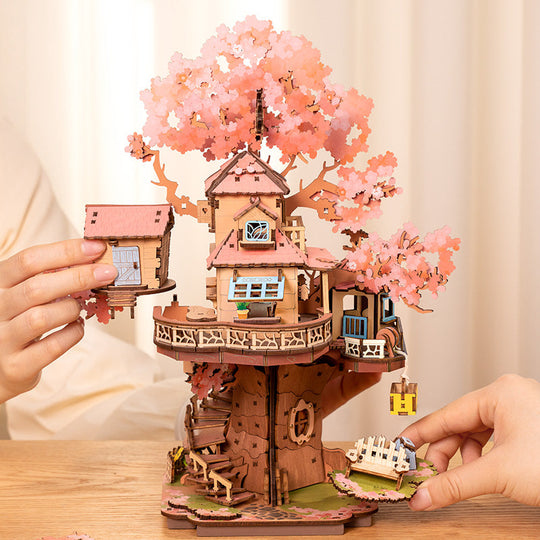 Sakura Tree House DIY Wooden 3D Puzzle