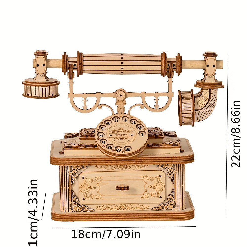 Vintage Telephone 3D Wooden Puzzle