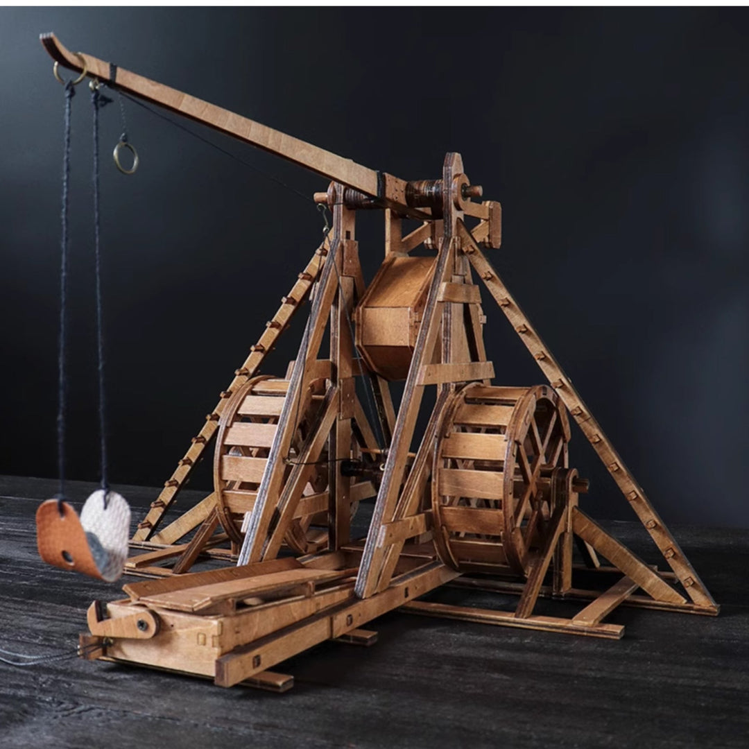 Counterweighted Rock Thrower 3D Wooden Puzzle