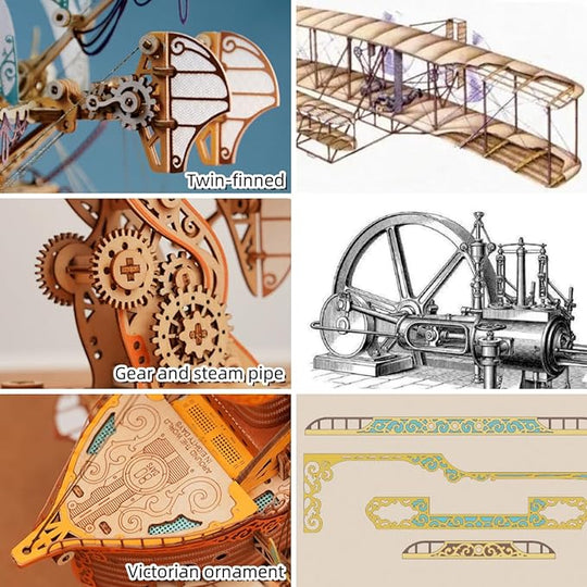 Masterpiece Fantasy Airships 3D Wooden Puzzle