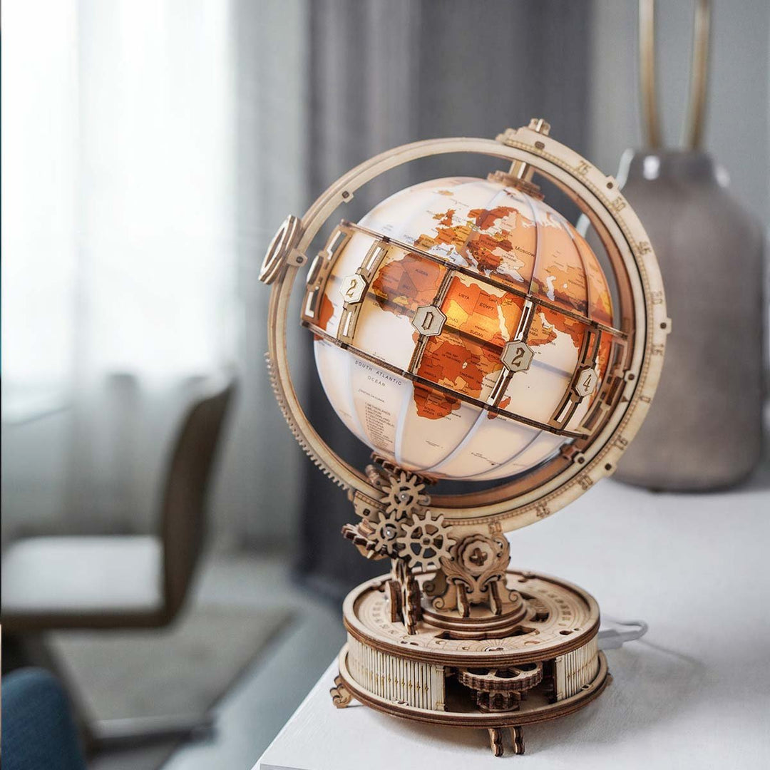 Luminous Globe 3D Wooden Model