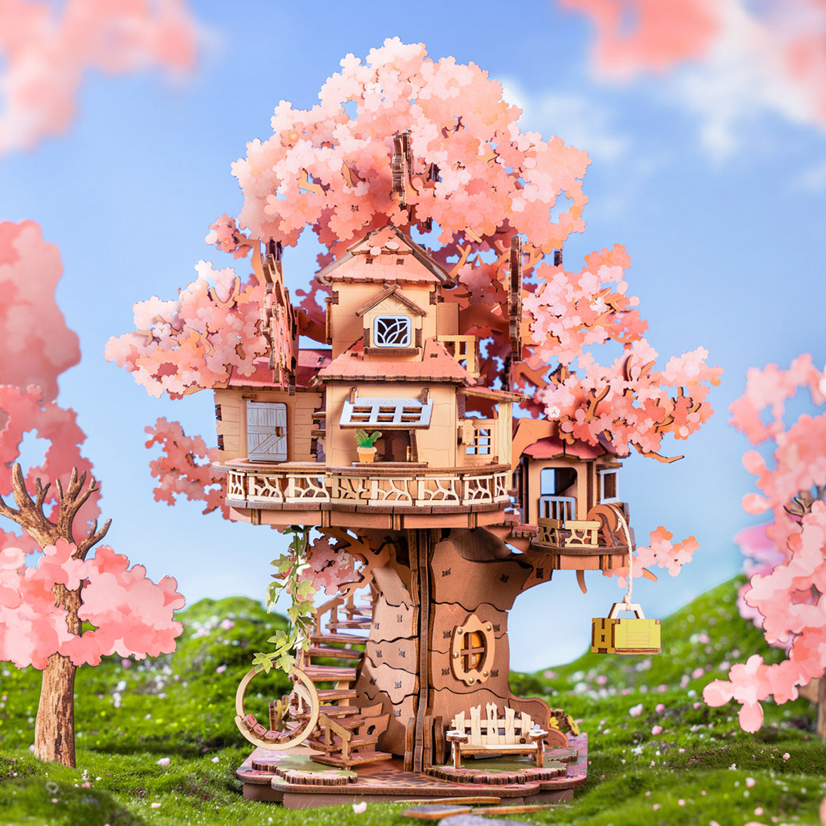 Sakura Tree House DIY Wooden 3D Puzzle