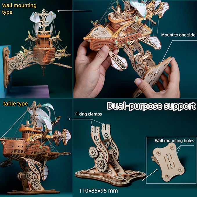 Masterpiece Fantasy Airships 3D Wooden Puzzle