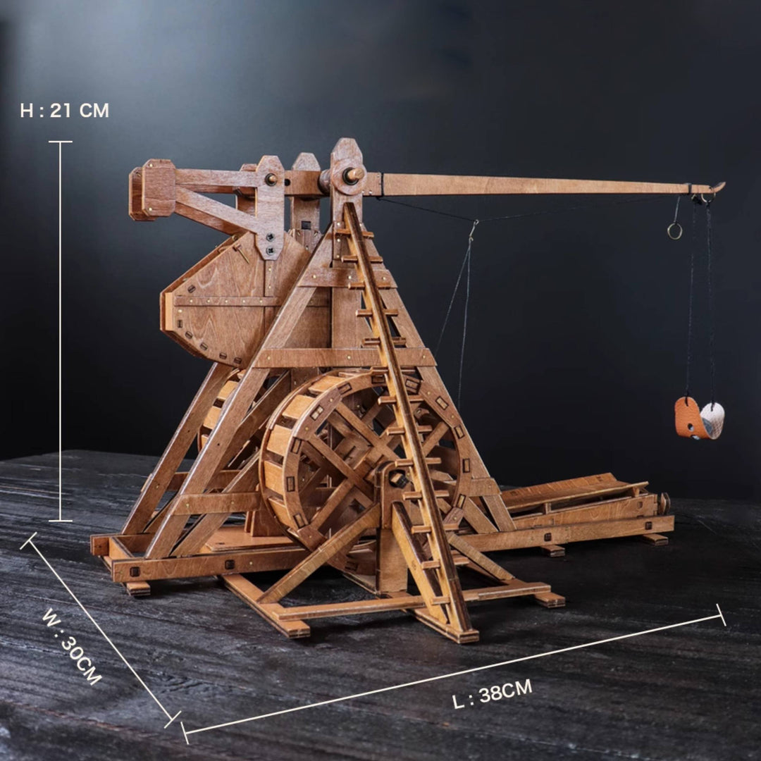 Counterweighted Rock Thrower 3D Wooden Puzzle