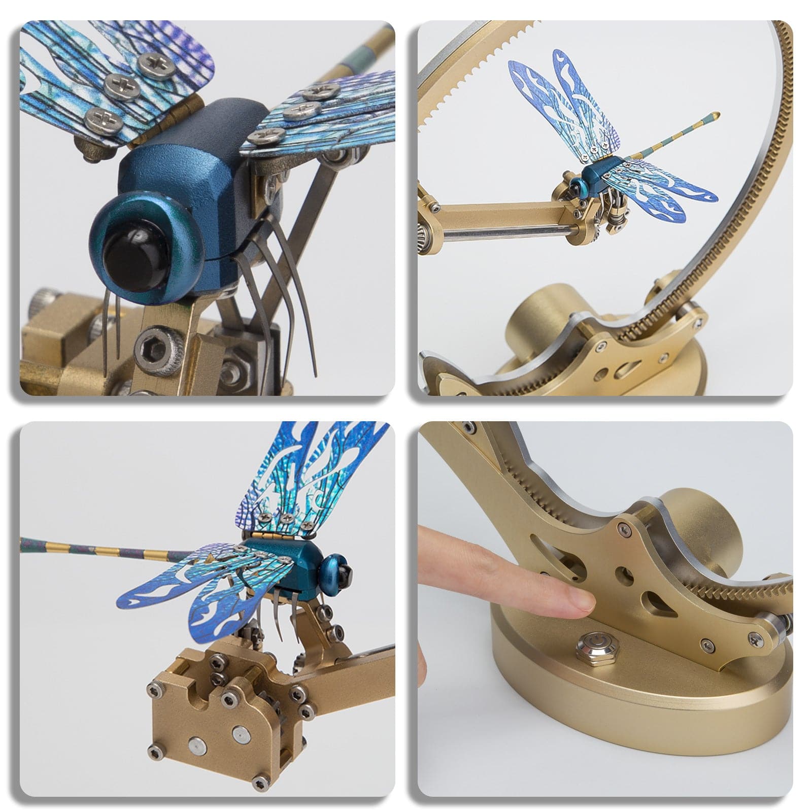 Flying Dragonfly Kinetic Sculpture 3D Metal Model DIY Kits