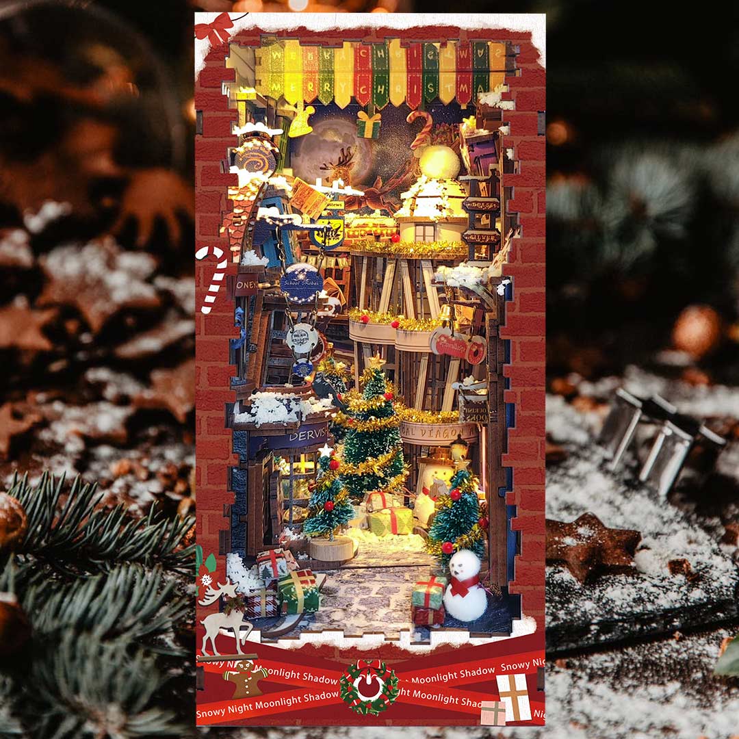 Merry Christmas DIY Book Nook Shelf