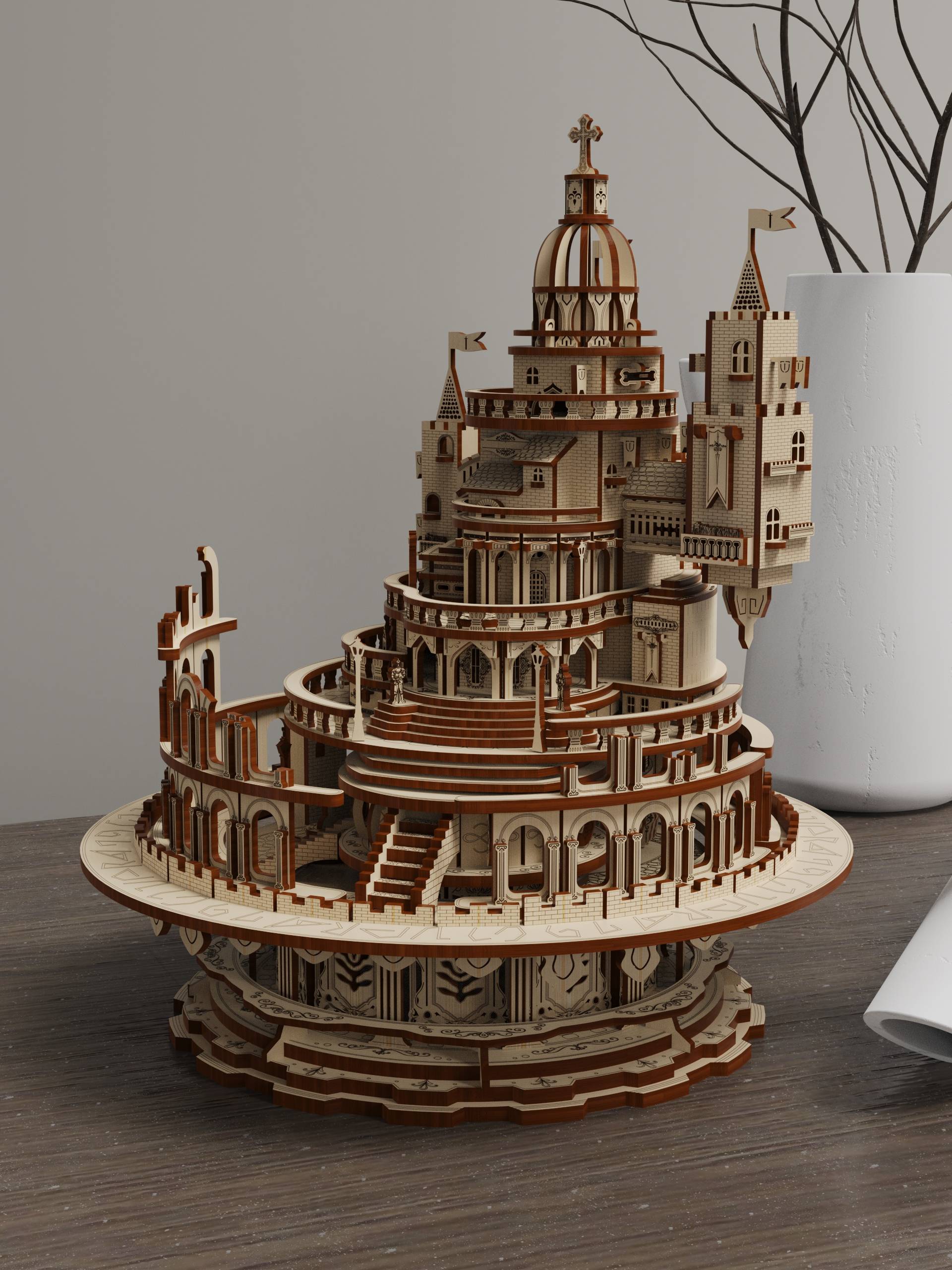 Surplusfun 002-Castle 3D Wooden Puzzle
