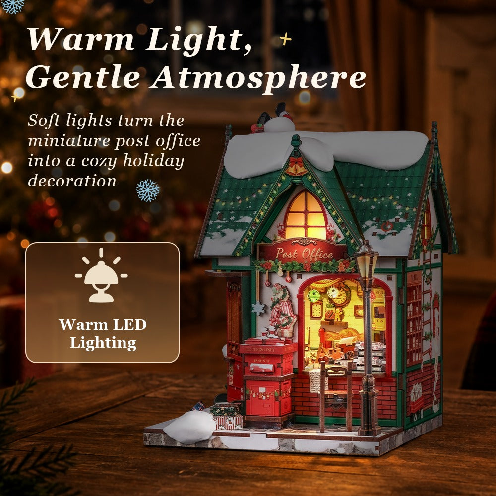 Snowy Night Post DIY Miniature House