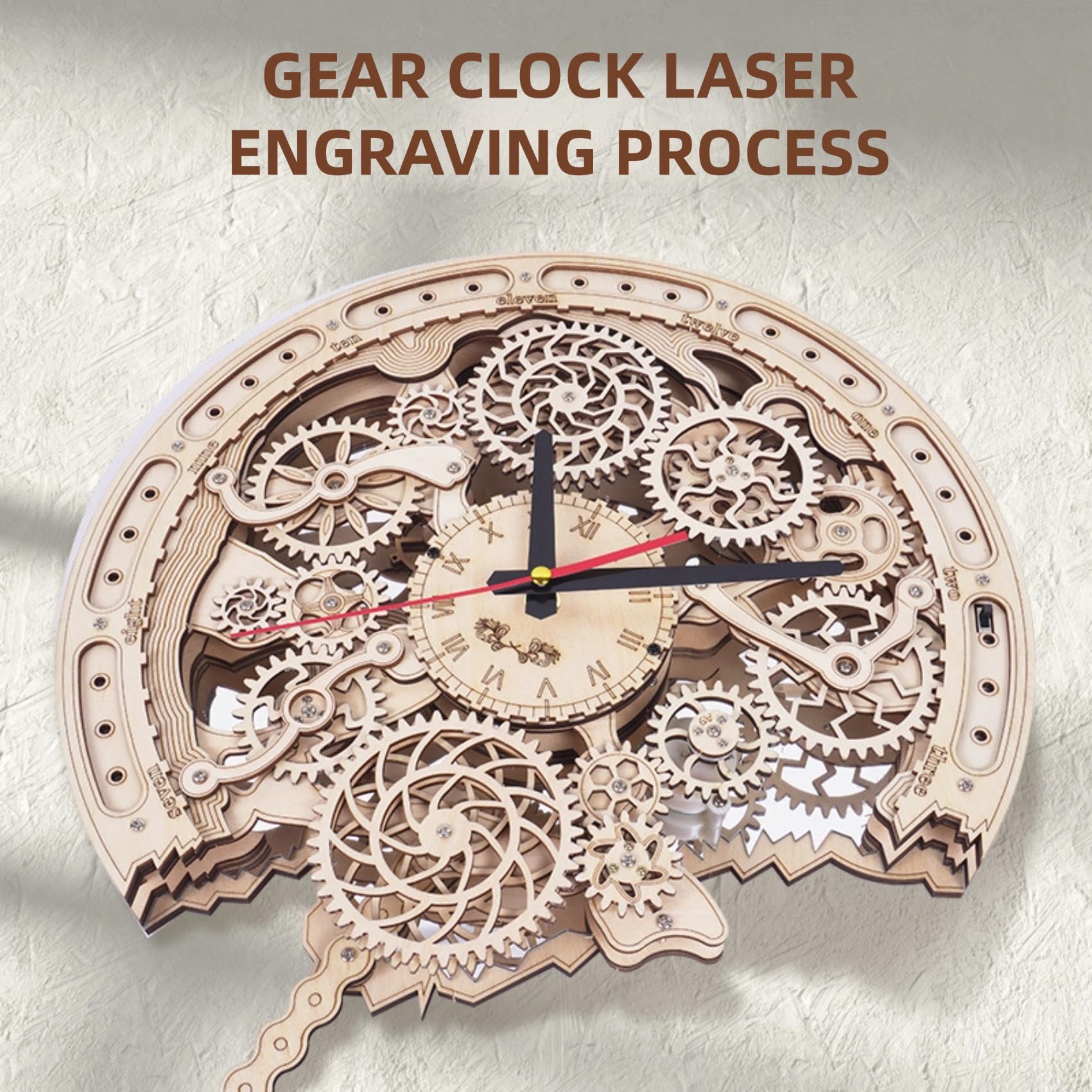 Mechanical Clock 3D Wooden Puzzle