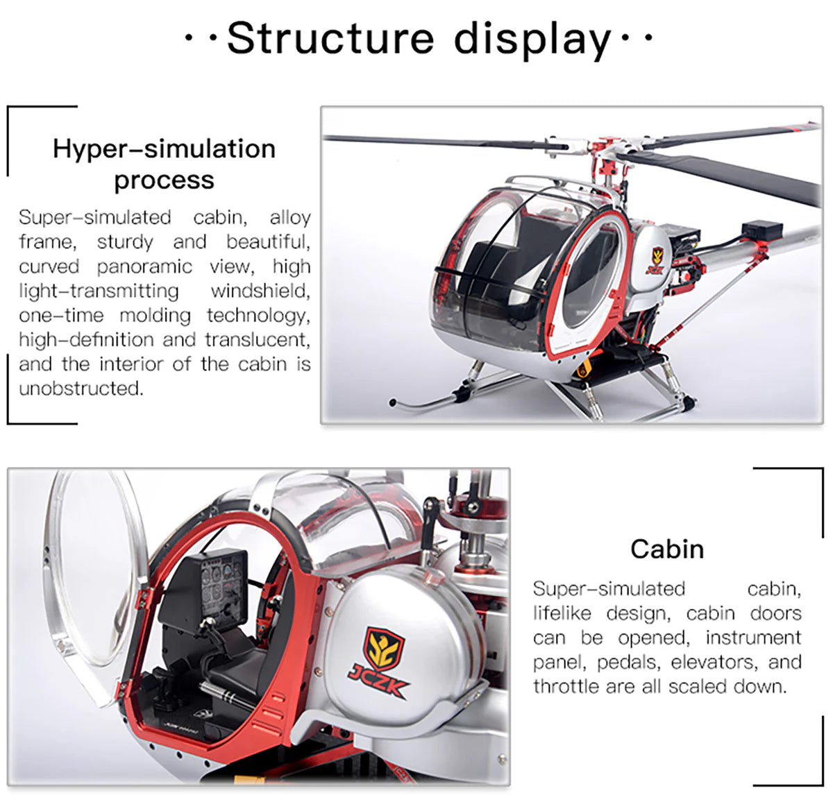JCZK 300C PRO 12CH Super Simulation Smart RC Helicopter RTF With GPS One-key Return Hover H1 Pro Flight Control Flybarless