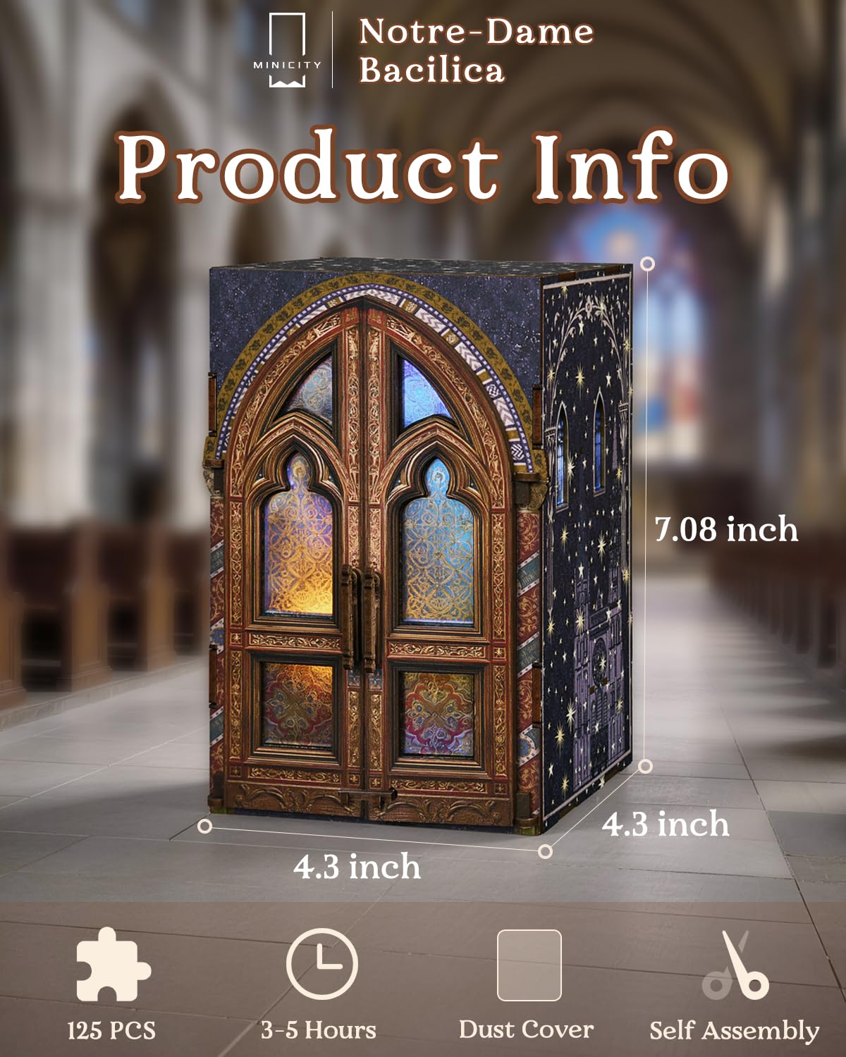 Notre-Dame Bacilica Book Nook Kit