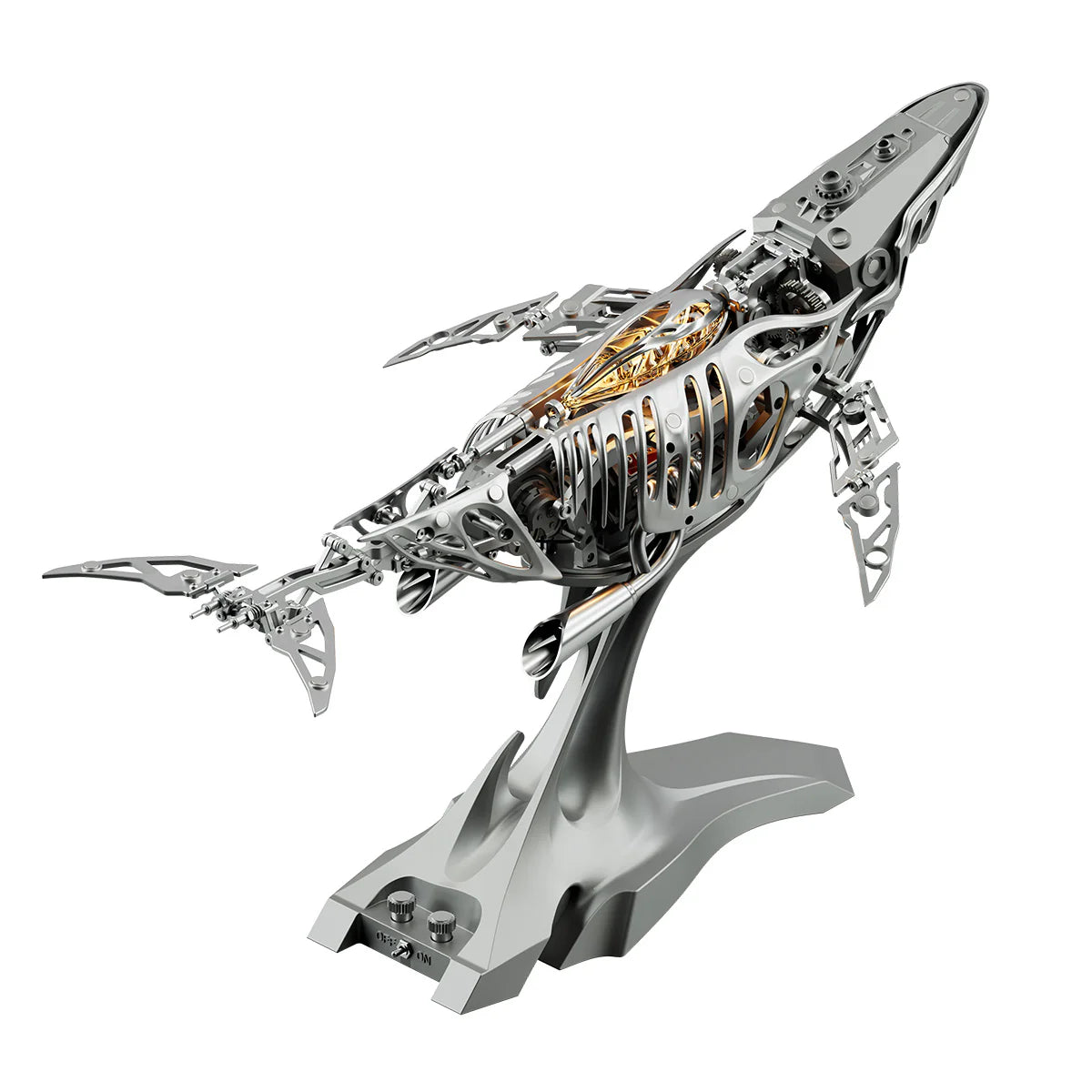 Mechanical Kinetic Humpback Whale Punk 3D Metal Model