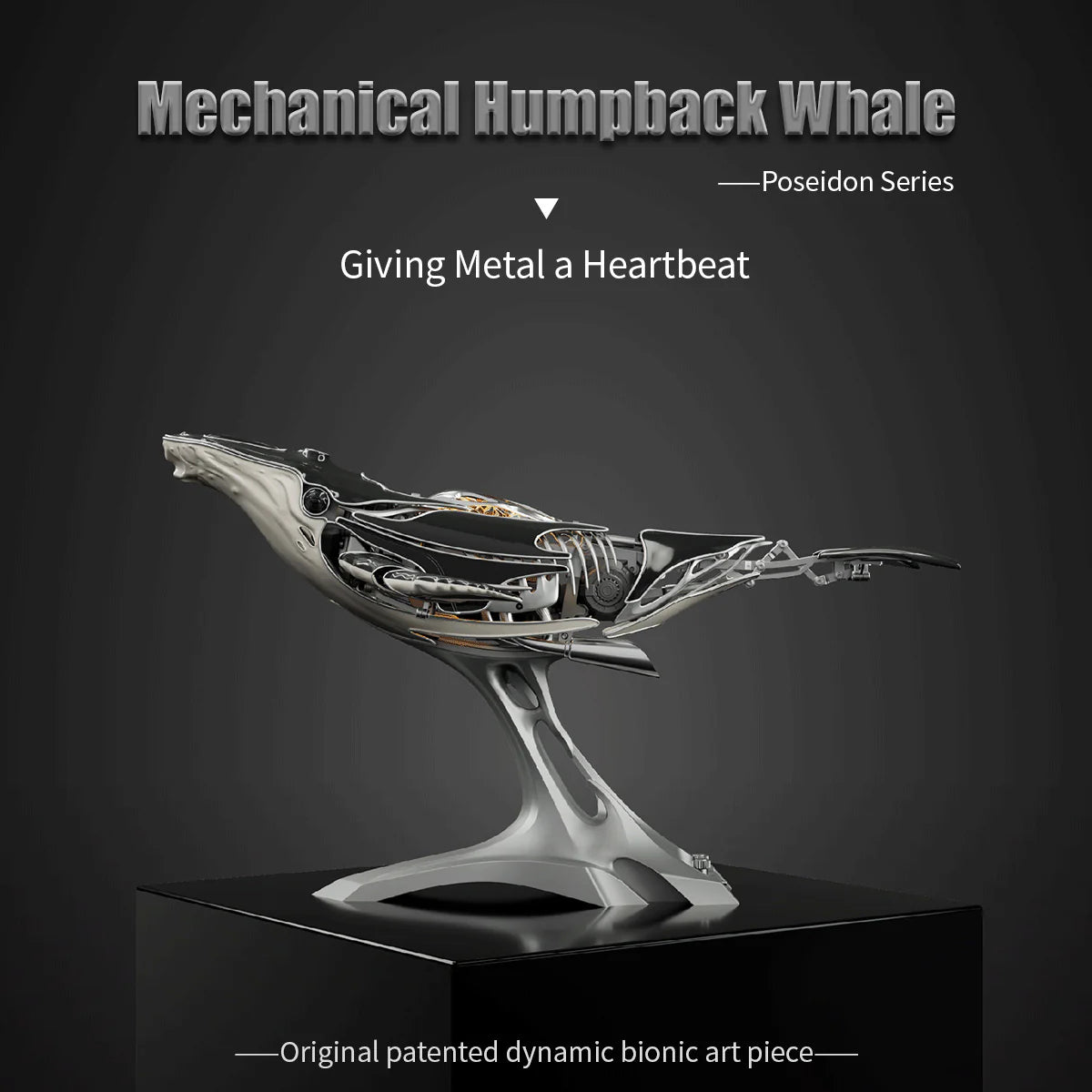 Mechanical Kinetic Humpback Whale Punk 3D Metal Model