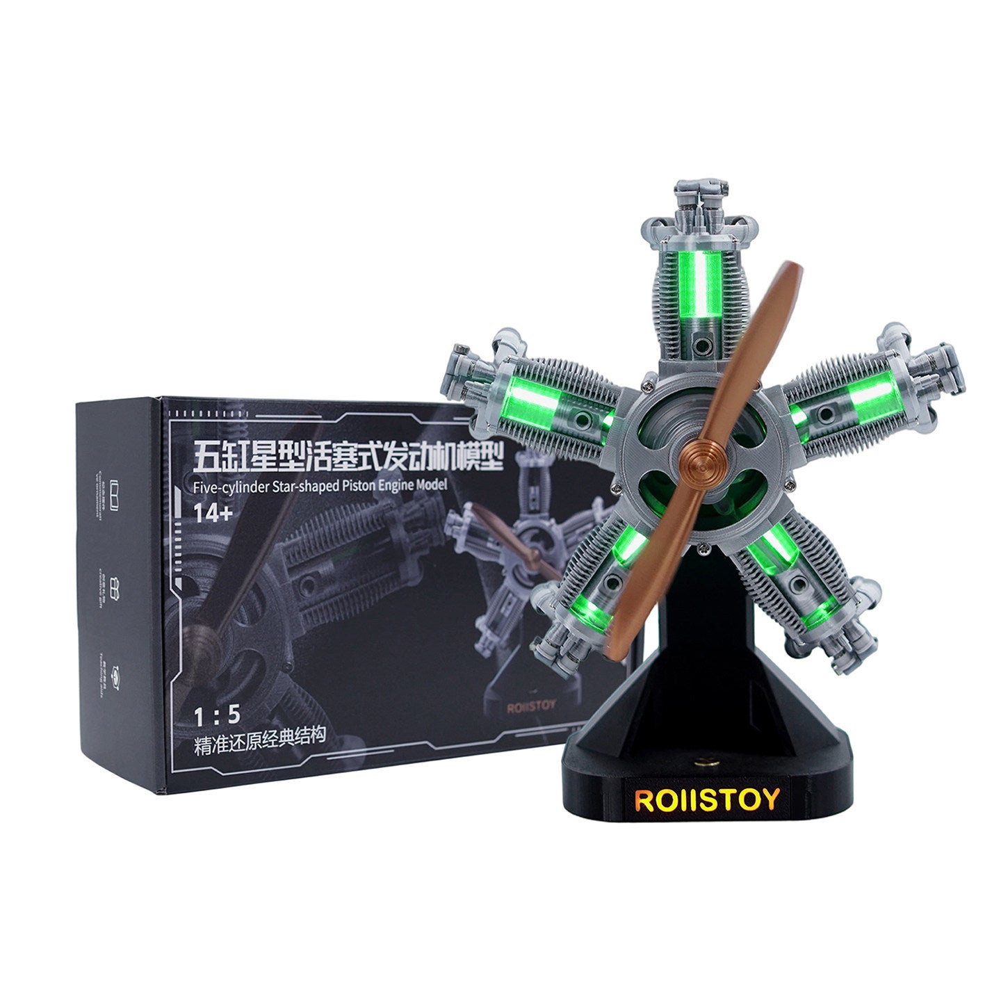 5 Cylinder Radial Engine 3D Model Kit
