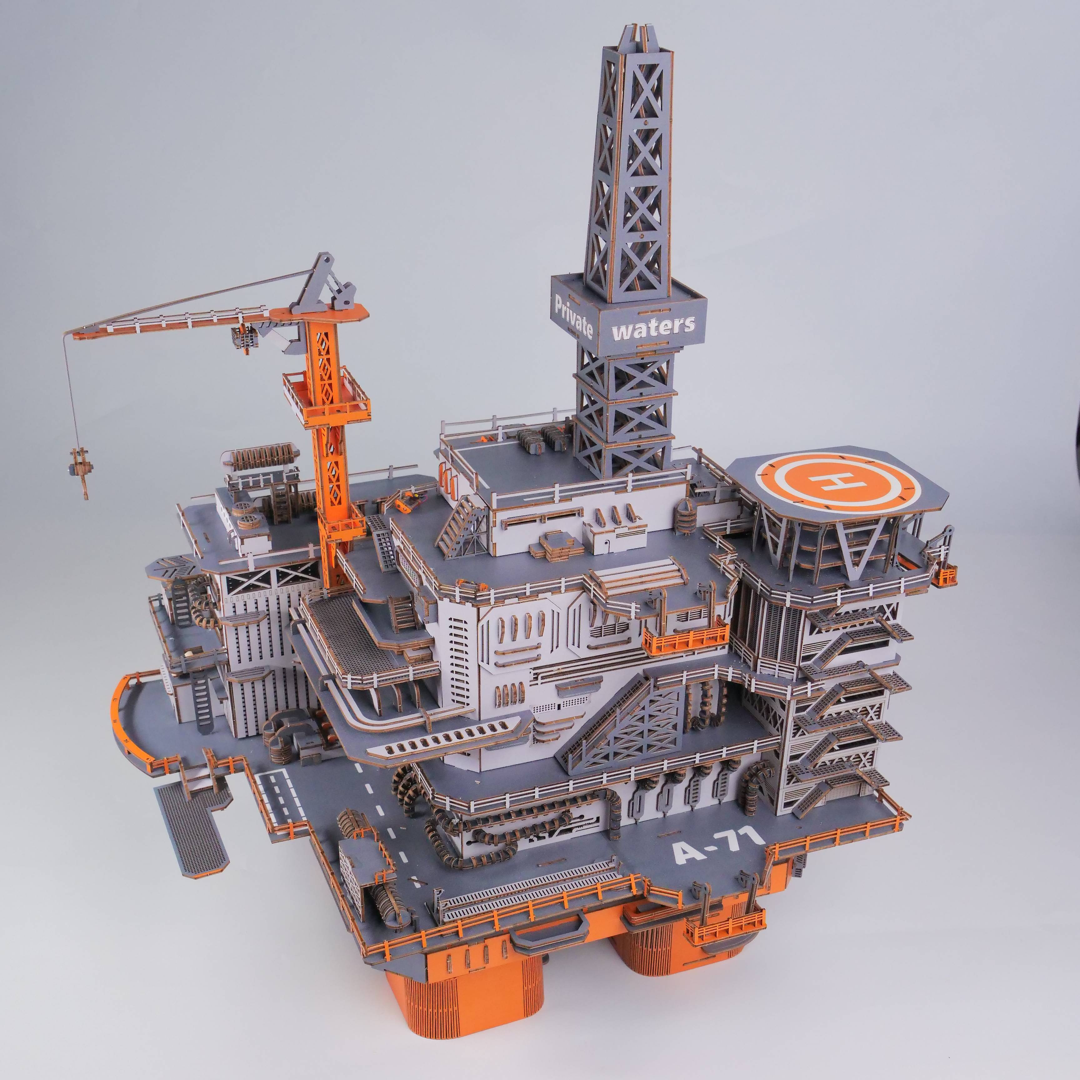 Surplusfun Oil Platform 3D Wooden Puzzle