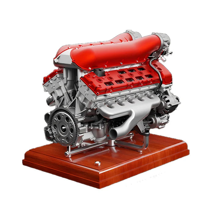 V12 Engine Model Kit that Works-TECHING 1/4 Supercar V12 Engine Model Kit with Synchronized Throttle Sound Effects 800+PCS