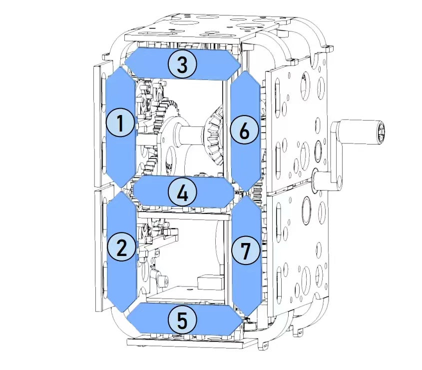Seven-segment Digital Counter 3D Printed Model