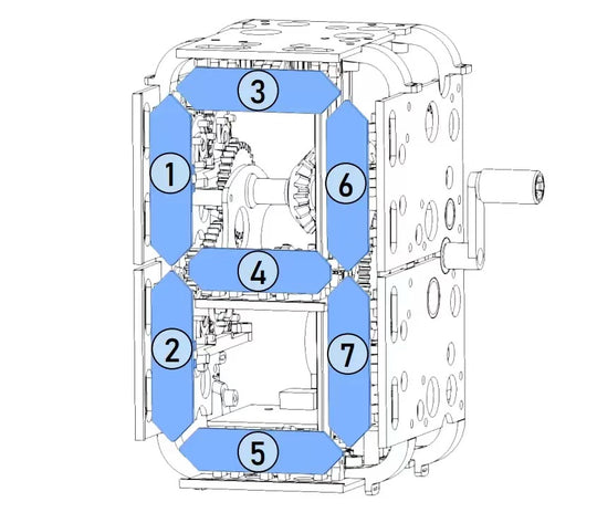 Seven-segment Digital Counter 3D Printed Model