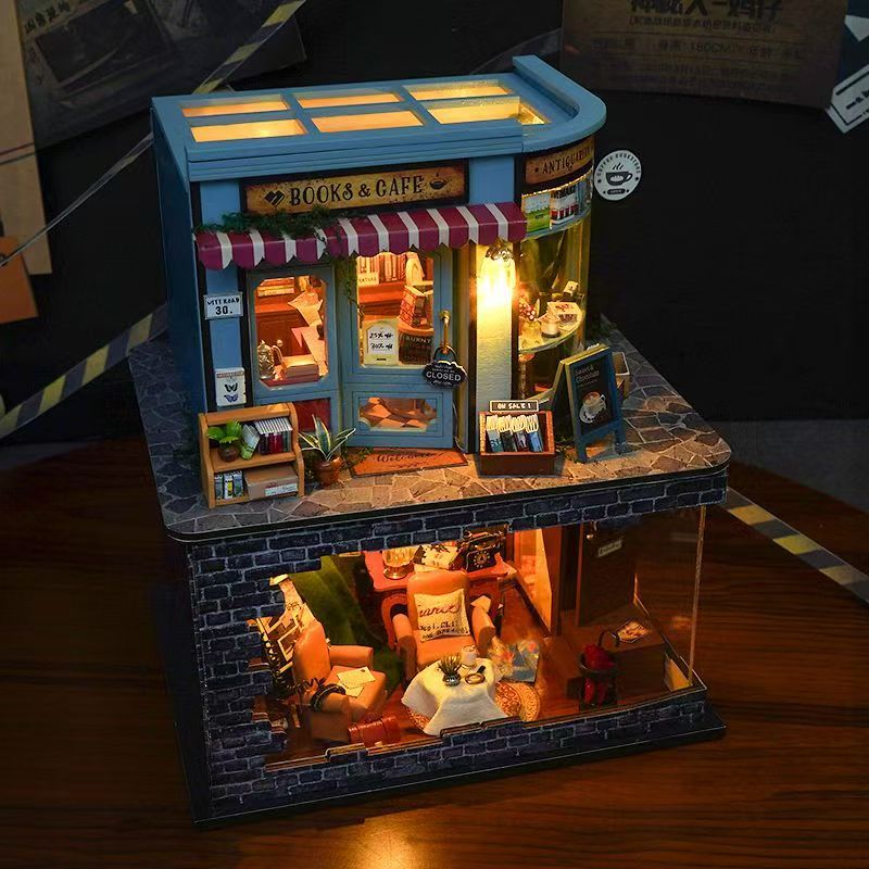 Book Café Mystery DIY Miniature House