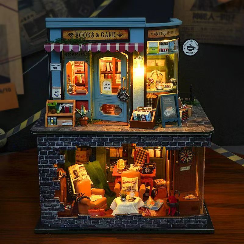 Book Café Mystery DIY Miniature House
