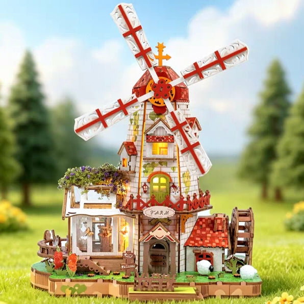 Floral Windmill 3D Wooden Puzzle