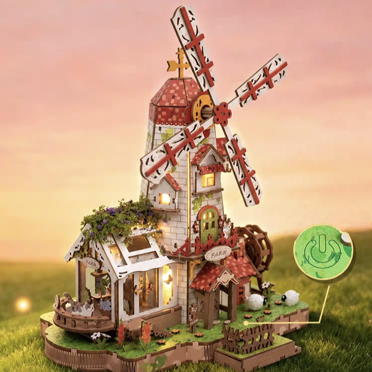Floral Windmill 3D Wooden Puzzle