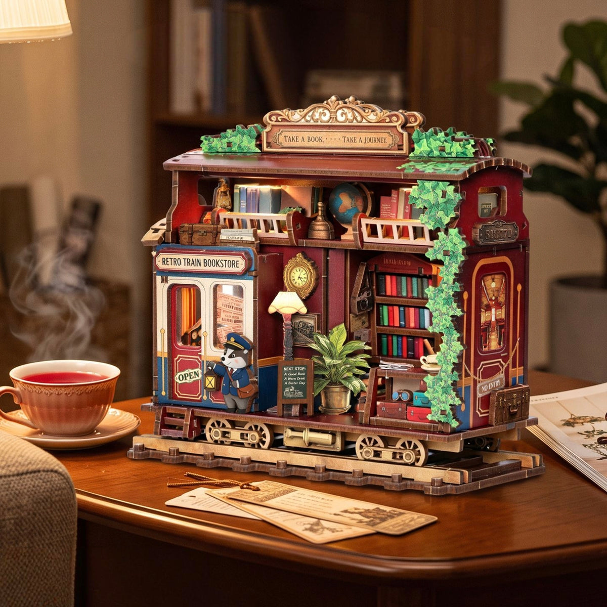 Train Bookstore DIY Miniature House