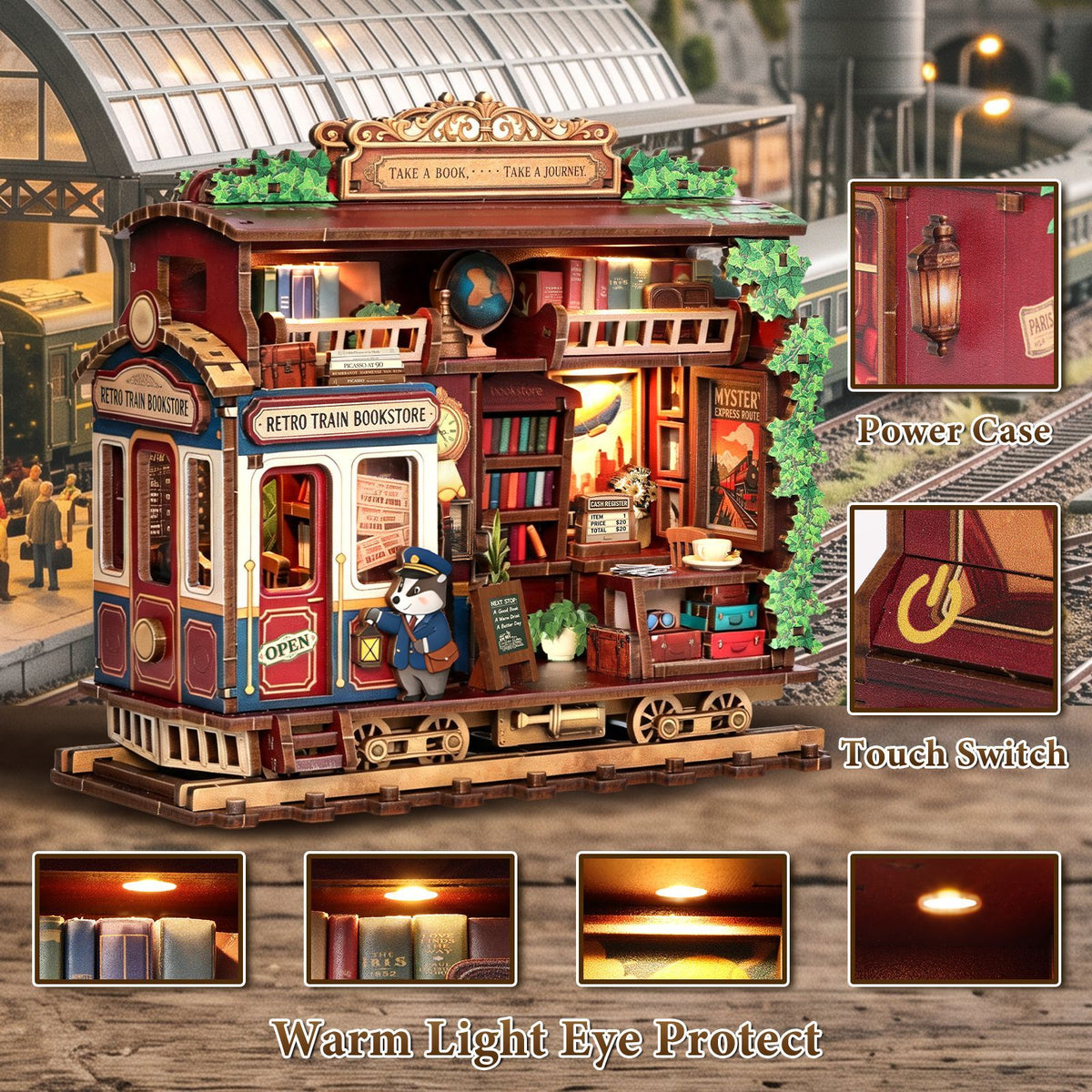 Train Bookstore DIY Miniature House