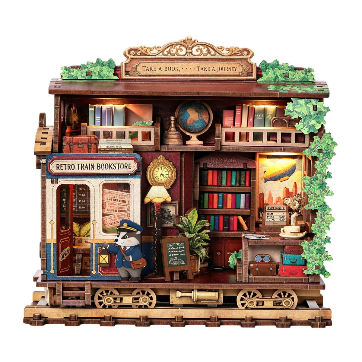 Train Bookstore DIY Miniature House