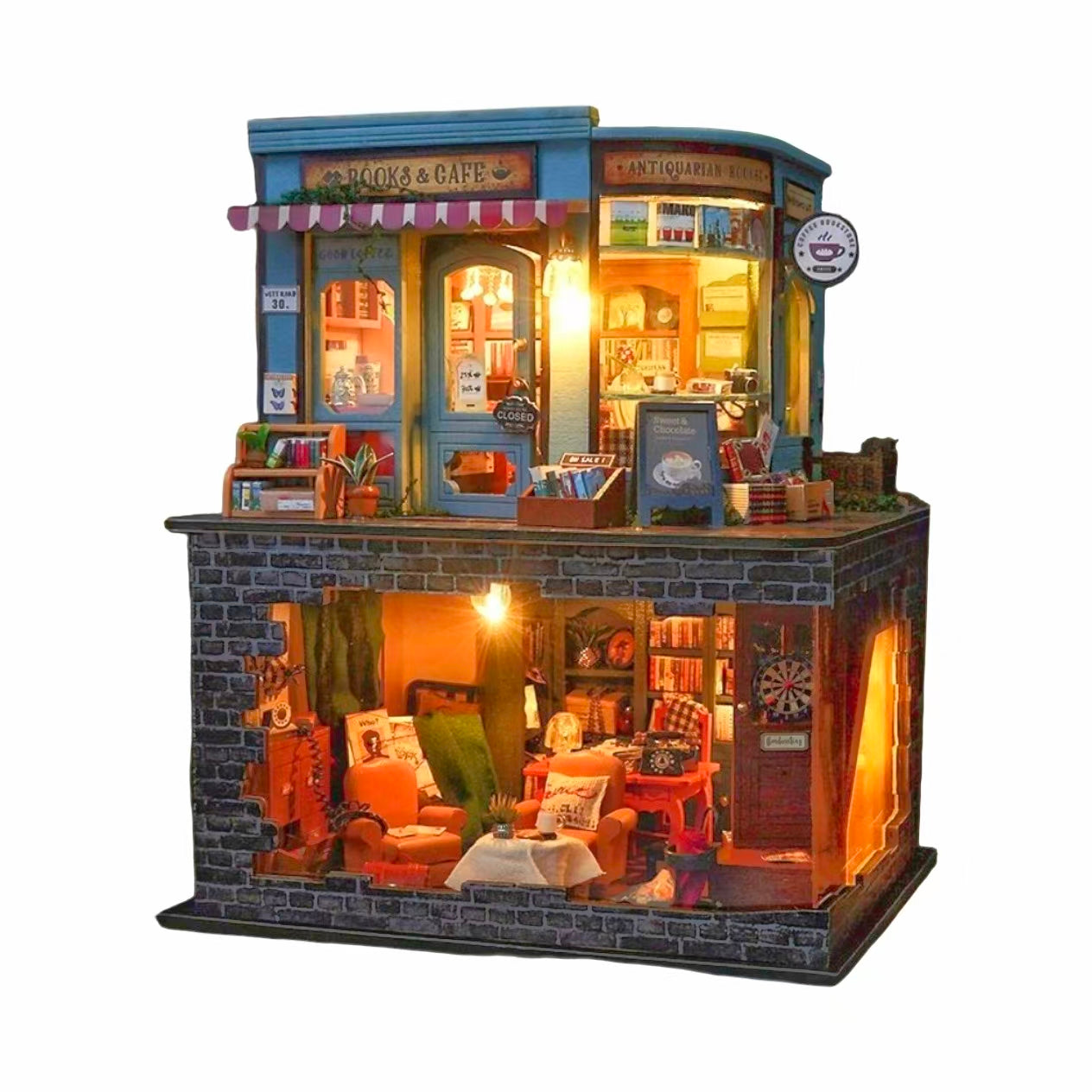 Book Café Mystery DIY Miniature House
